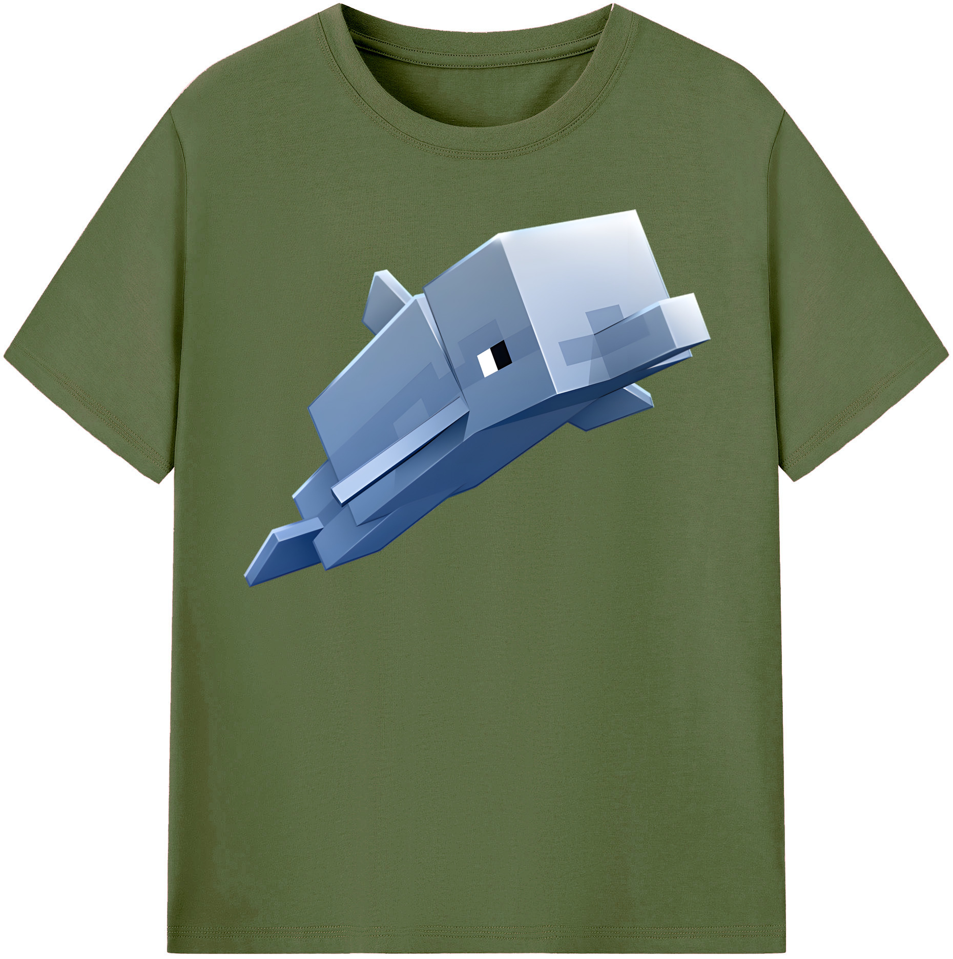 （画像用） マインクラフト ブロックの世界 Minecraft MC Block world 綿100％半袖Tシャツ（フロントプリント）